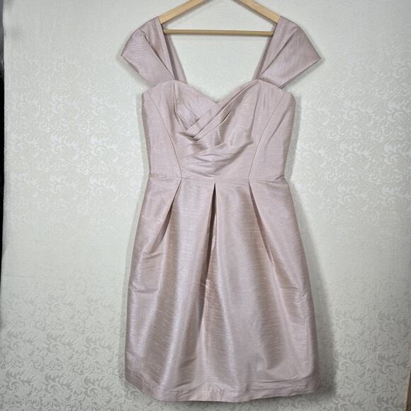 Alfred Sung Dress sz 14 Pearl Pink D574 Cocktail Bridesmaid Shimmer Sample Dress - Picture 16 of 16
